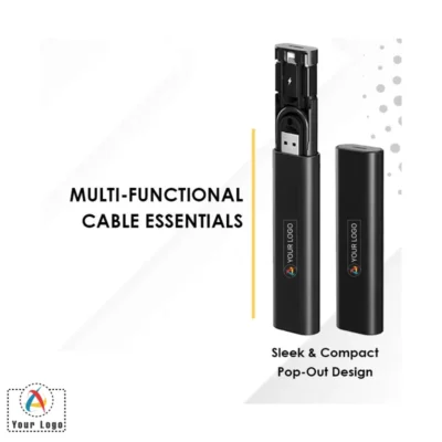 Buy CableVerse Black Multi-functional Cable Essentials in bulk for Corporate Gifting | Corporate Gyft