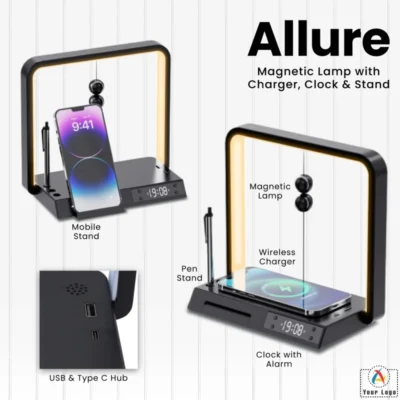 Buy Allure Multi-functional Magnetic Lamp with Charger in bulk for Corporate Gifting | Corporate Gyft