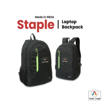 Buy Staple Black Laptop Backpack in bulk for Corporate Gifting | Corporate Gyft