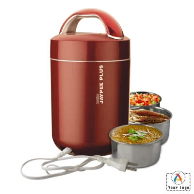 Buy Jaypee Plus Maroon Hottline 3 Electric Lunch Box in bulk for Corporate Gifting | Corporate Gyft