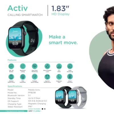 Buy Pebble Activ Smartwatch in bulk for Corporate Gifting | Corporate Gyft