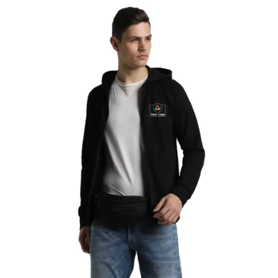 Buy Jack & Jones® Black Austin Hoodie in bulk for Corporate Gifting | Corporate Gyft