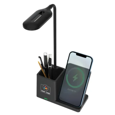 Buy Pebble® Beam Wireless Charger with Pen Holder and Table Lamp in bulk for Corporate Gifting | Corporate Gyft