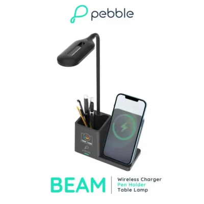 Buy Pebble® Beam Wireless Charger with Pen Holder and Table Lamp in bulk for Corporate Gifting | Corporate Gyft