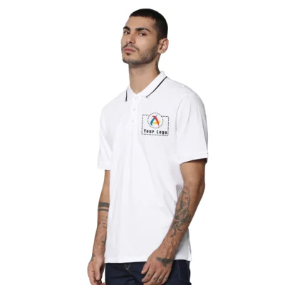 Buy Jack & Jones® White Coolmax Polo T-shirt in bulk for Corporate Gifting | Corporate Gyft