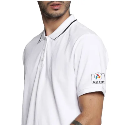 Buy Jack & Jones® White Coolmax Polo T-shirt in bulk for Corporate Gifting | Corporate Gyft