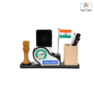 Buy NB Desktop Organizer with Ashoka Pillar & Flag in bulk for Corporate Gifting | Corporate Gyft