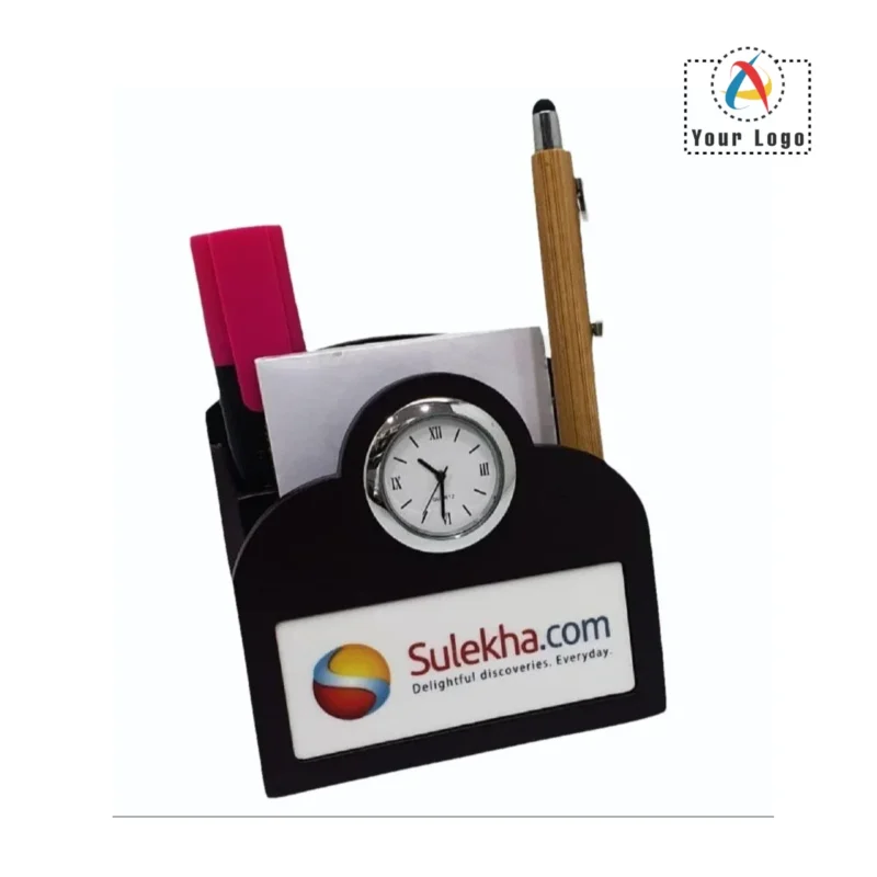 Buy NB Compact Pen Stand with Watch in bulk for Corporate Gifting | Corporate Gyft