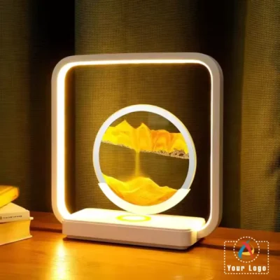 Buy Dimmer Quicksand Painting Table Lamp with Wireless Charging in bulk for Corporate Gifting | Corporate Gyft