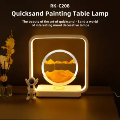 Buy Dimmer Quicksand Painting Table Lamp with Wireless Charging in bulk for Corporate Gifting | Corporate Gyft