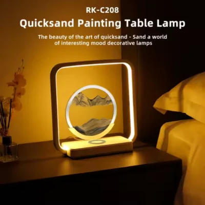 Buy Dimmer Quicksand Painting Table Lamp with Wireless Charging in bulk for Corporate Gifting | Corporate Gyft