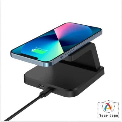 Buy Pixels Black Wireless Charger and Alarm Clock in bulk for Corporate Gifting | Corporate Gyft