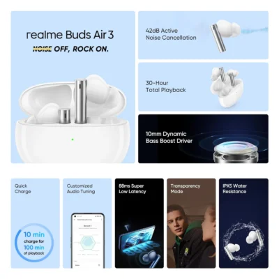 Buy Realme White Buds Air 3 True Wireless Earbuds in bulk for Corporate Gifting | Corporate Gyft