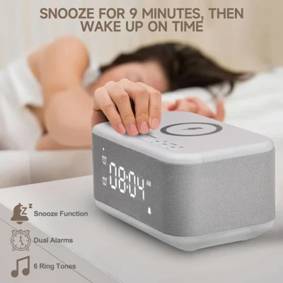 Buy Spark Multifunctional Speaker with Alarm Clock and Wireless Charger in bulk for Corporate Gifting | Corporate Gyft