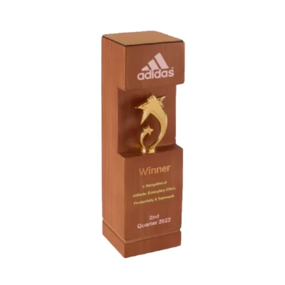 Buy The Wooden Blazing Star Trophy - 129 in bulk for Corporate Gifting | Corporate Gyft