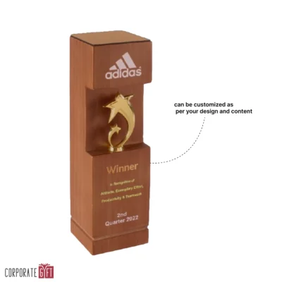 Buy The Wooden Blazing Star Trophy - 129 in bulk for Corporate Gifting | Corporate Gyft