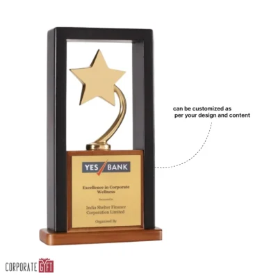 Buy The Wooden North Star Trophy - 130 in bulk for Corporate Gifting | Corporate Gyft