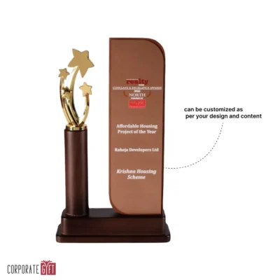 Buy The Wooden Star Trophy - 120 in bulk for Corporate Gifting | Corporate Gyft