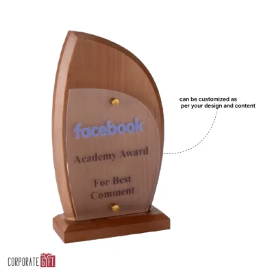 Buy Wooden Petal Trophy - 107 in bulk for Corporate Gifting | Corporate Gyft