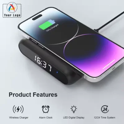 Buy Doodle Wireless Charger with Alarm Clock in bulk for Corporate Gifting | Corporate Gyft