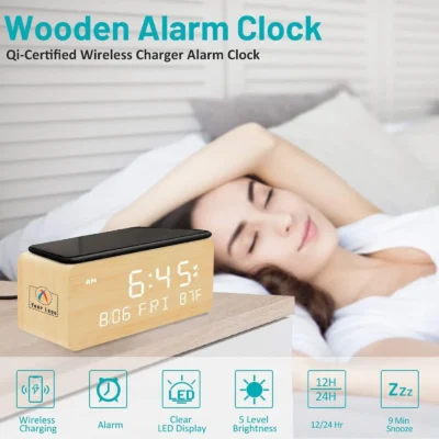 Buy Tucson Alarm Clock  with Wireless Charger in bulk for Corporate Gifting | Corporate Gyft