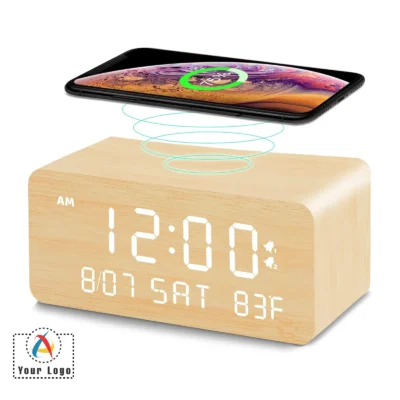 Buy Tucson Alarm Clock  with Wireless Charger in bulk for Corporate Gifting | Corporate Gyft