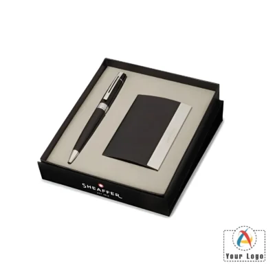 Buy Sheaffer 300 Pen and Business Card Holder Gift Set in bulk for Corporate Gifting | Corporate Gyft