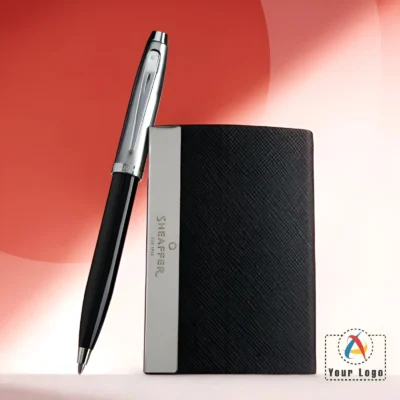 Buy Sheaffer 100 Ballpoint Pen and Card Holder Gift Set in bulk for Corporate Gifting | Corporate Gyft