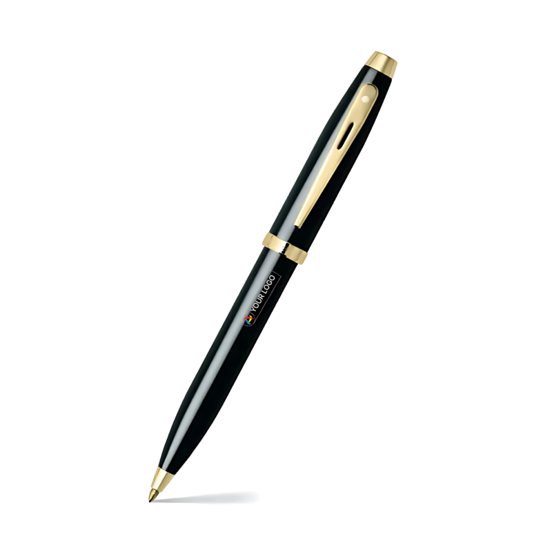 Buy Sheaffer 100 Glossy Black Ballpoint Pen with Gold Trims in bulk for Corporate Gifting | Corporate Gyft