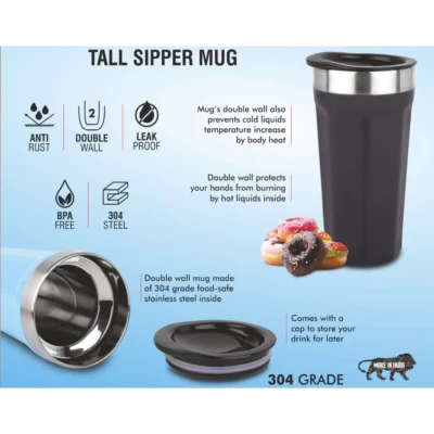 Buy Hexa Insulated Sipper Mug in bulk for Corporate Gifting | Corporate Gyft