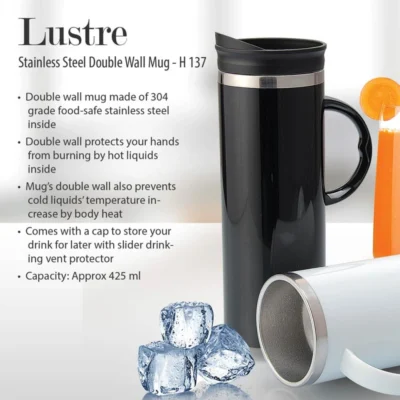 Buy Lustre Stainless Steel Mug in bulk for Corporate Gifting | Corporate Gyft