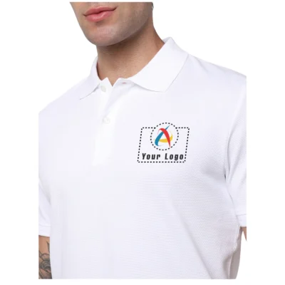 Buy Selected Homme White Structured Polo T-Shirt in bulk for Corporate Gifting | Corporate Gyft