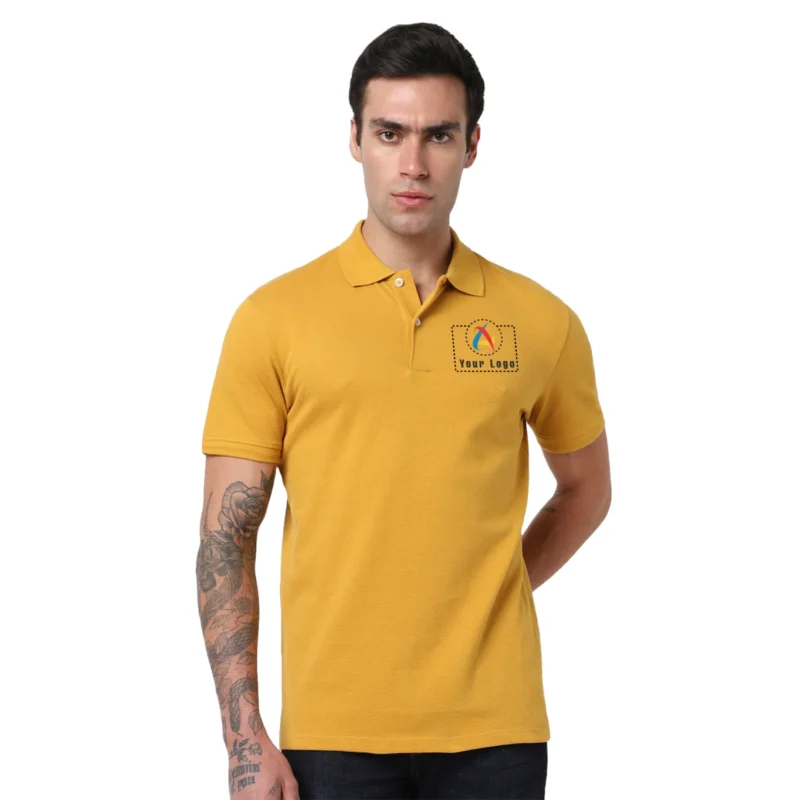 Buy Selected Homme Yellow Structured Polo T-Shirt in bulk for Corporate Gifting | Corporate Gyft