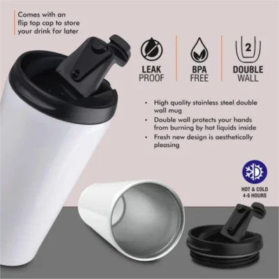 Buy Tall Vacuum Tumbler with Flip Flop Lid in bulk for Corporate Gifting | Corporate Gyft