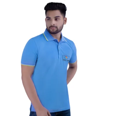 Buy UCB Cotton Tipping Blue Polo T-Shirt in bulk for Corporate Gifting | Corporate Gyft