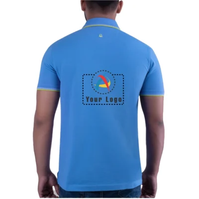 Buy UCB Cotton Tipping Blue Polo T-Shirt in bulk for Corporate Gifting | Corporate Gyft