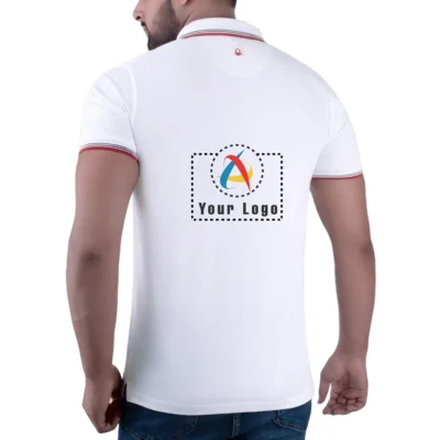 Buy UCB Cotton Tipping White Polo T-Shirt in bulk for Corporate Gifting | Corporate Gyft