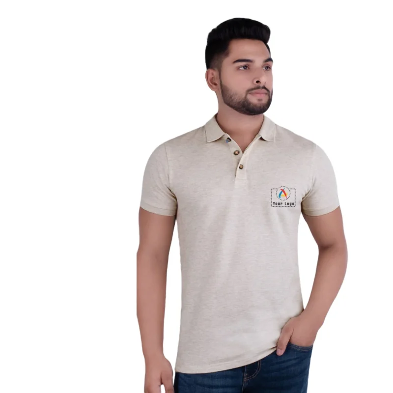 Buy UCB Jacquard Collar Cream Polo T-Shirt in bulk for Corporate Gifting | Corporate Gyft