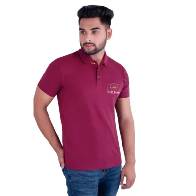 Buy UCB Jacquard Collar Maroon Polo T-Shirt in bulk for Corporate Gifting | Corporate Gyft