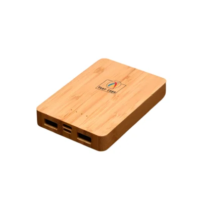 Buy Aspen Mini Bamboo Power Bank in bulk for Corporate Gifting | Corporate Gyft