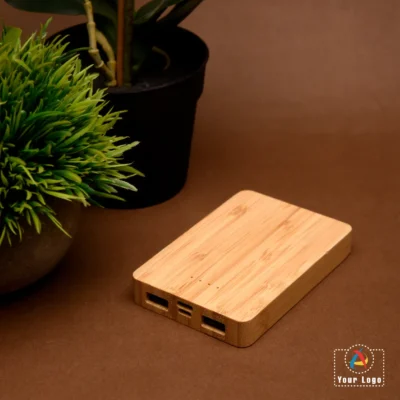 Buy Aspen Mini Bamboo Power Bank in bulk for Corporate Gifting | Corporate Gyft