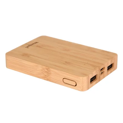 Buy Aspen Mini Bamboo Power Bank in bulk for Corporate Gifting | Corporate Gyft