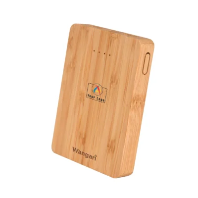 Buy Aspen Mini Bamboo Power Bank in bulk for Corporate Gifting | Corporate Gyft