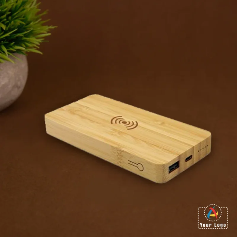 Buy Aspen QI Power Bank with Wireless Charger in bulk for Corporate Gifting | Corporate Gyft