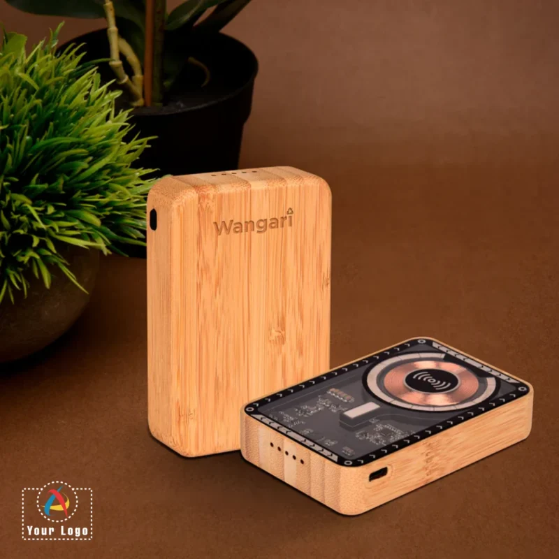 Buy Juniper Bamboo MagSafe Power Bank in bulk for Corporate Gifting | Corporate Gyft