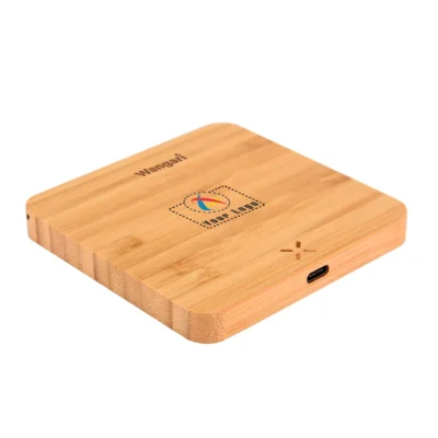 Buy Pine Bamboo Wireless Charger with USB Hub in bulk for Corporate Gifting | Corporate Gyft