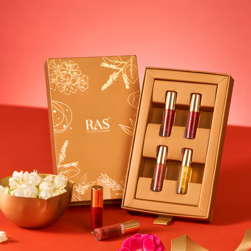 Buy RAS 4 Piece Tinted Lip Balm Gift Set in bulk for Corporate Gifting | Corporate Gyft