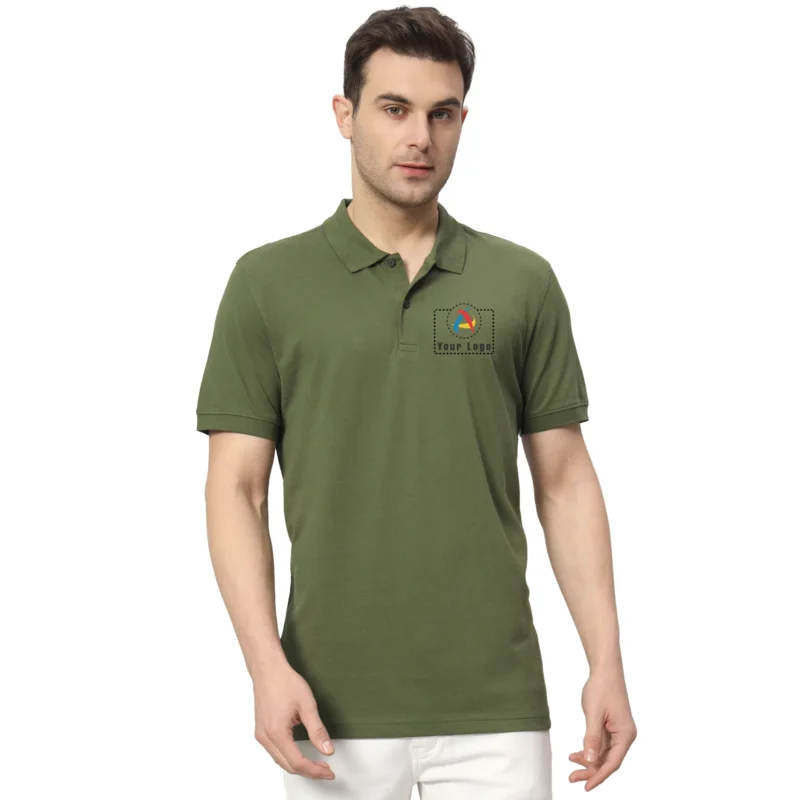 Buy Woodland Cotton Green Polo T-Shirt in bulk for Corporate Gifting | Corporate Gyft