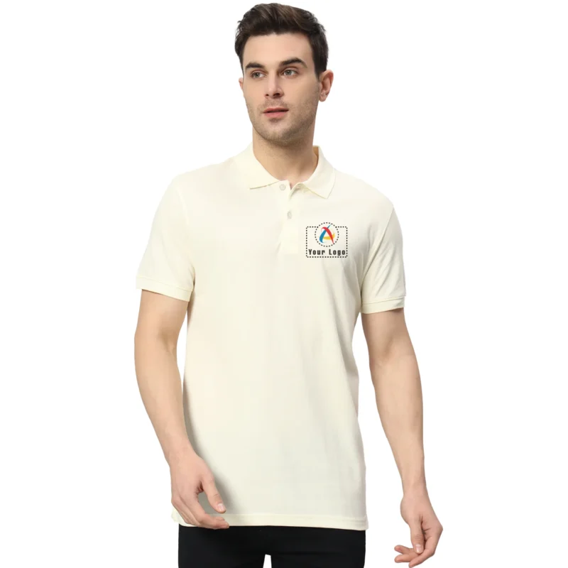 Buy Woodland Cotton Off White Polo T-Shirt in bulk for Corporate Gifting | Corporate Gyft