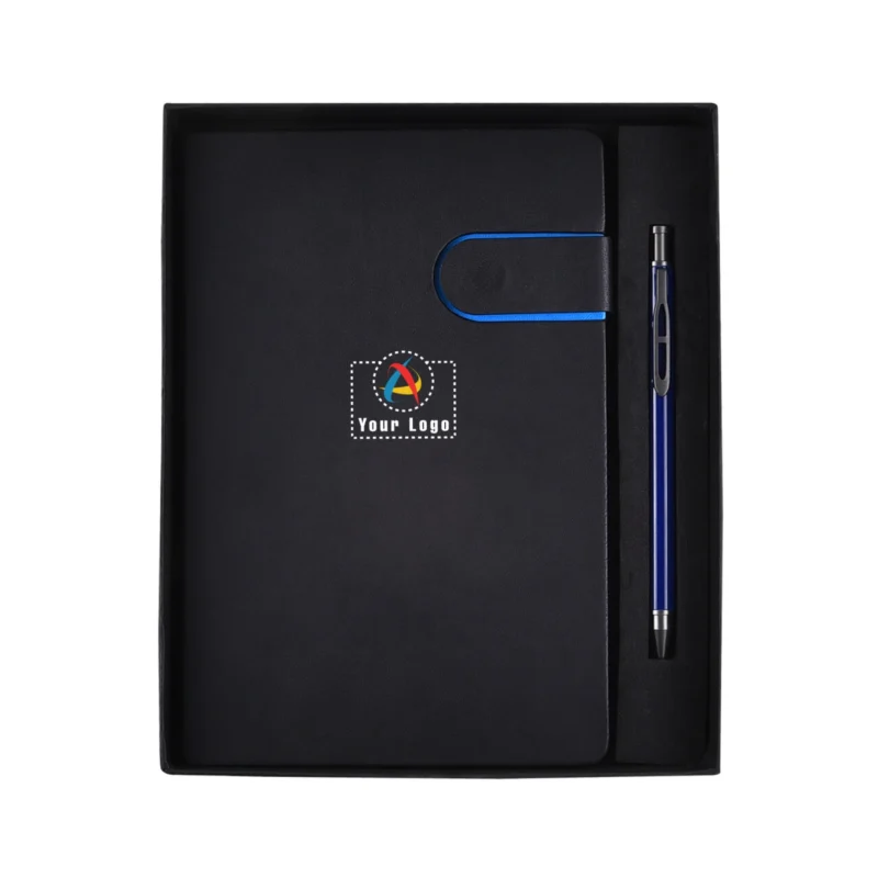 Buy Flip Blue Traveller Notebook and Pen Gift Set in bulk for Corporate Gifting | Corporate Gyft